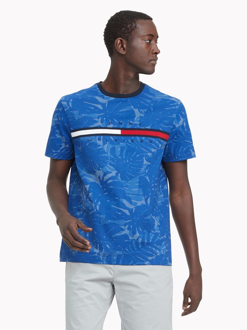 Férfi Tommy Hilfiger Essential palm flag Póló Kék | HU 814TCE